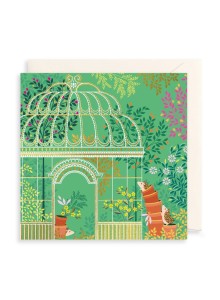 Поздравителна картичка - Таралежи и оранжерийна градина